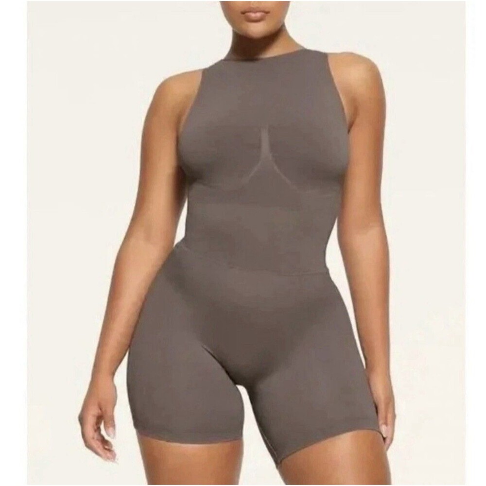 Skims Sz Small/Medium Black Contour Lounge Bodysuit Jumpsuit Retired Romper Rare
